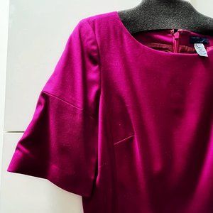 J.Crew Wool Crepe Sheath Dress Size 2 in Fuchsia Merlot Plum